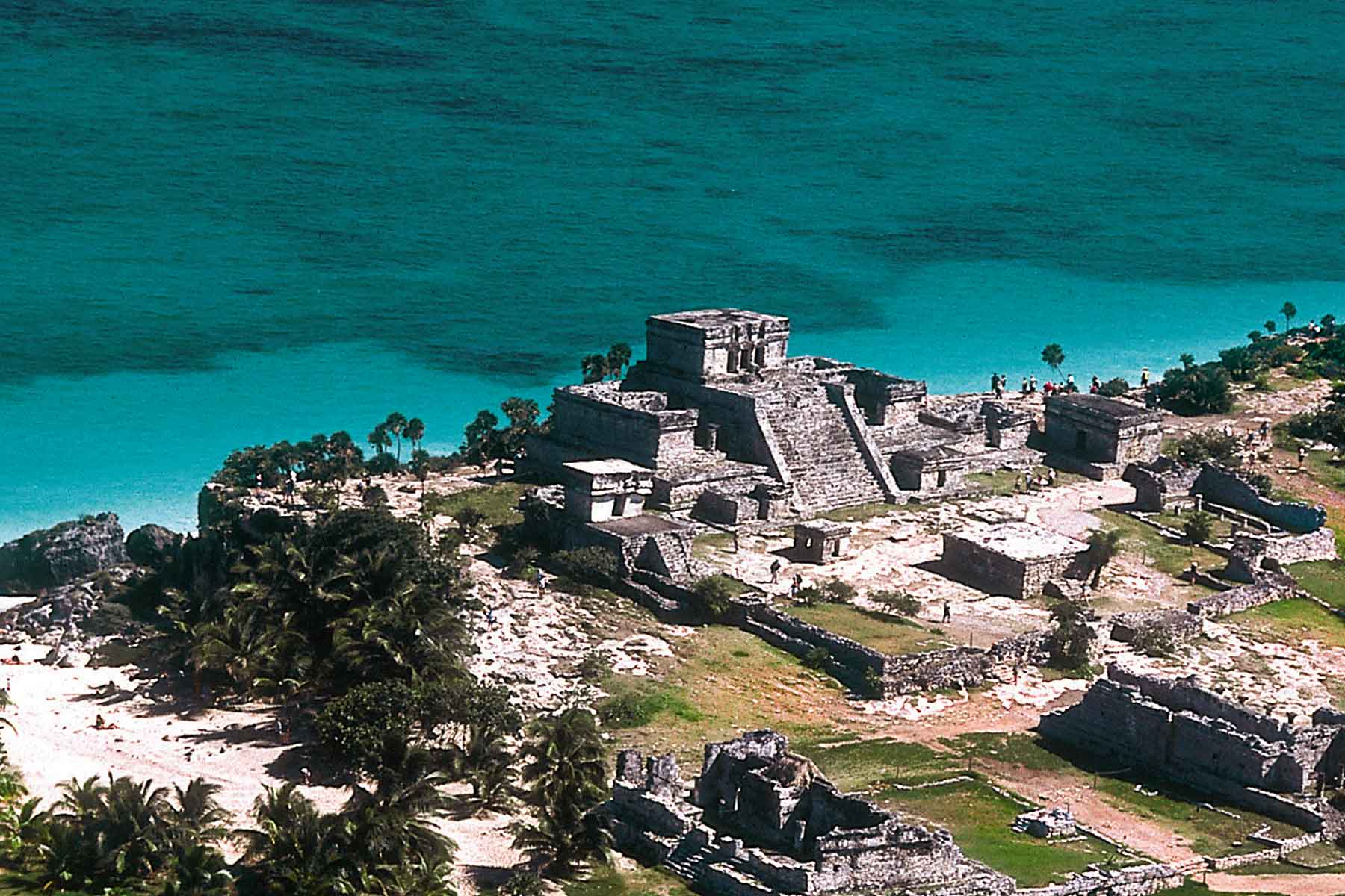 Vista aerea del castillo de Tulum