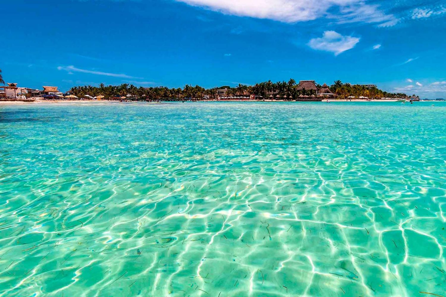 Aguas cristalinas del mar caribe